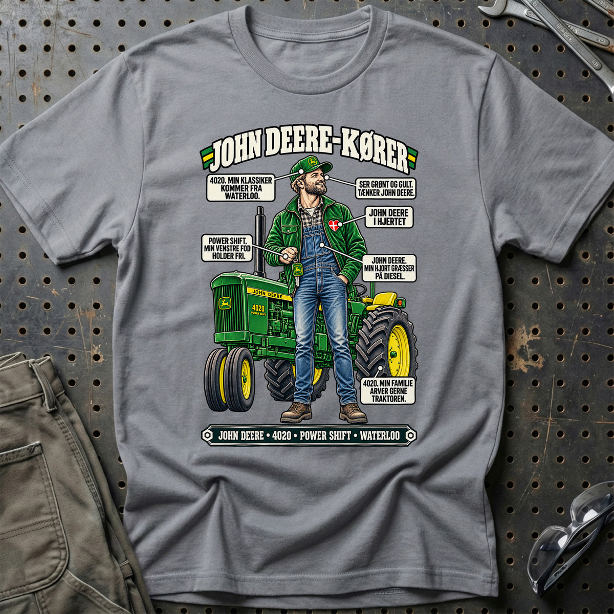 
John Deere-Kører T-Shirt – Grå Sport