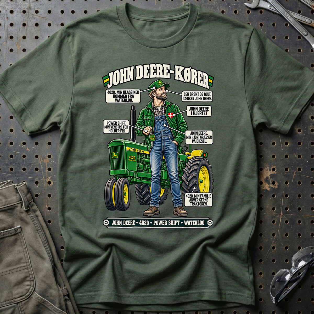 
John Deere-Kører T-Shirt – Grøn Militær