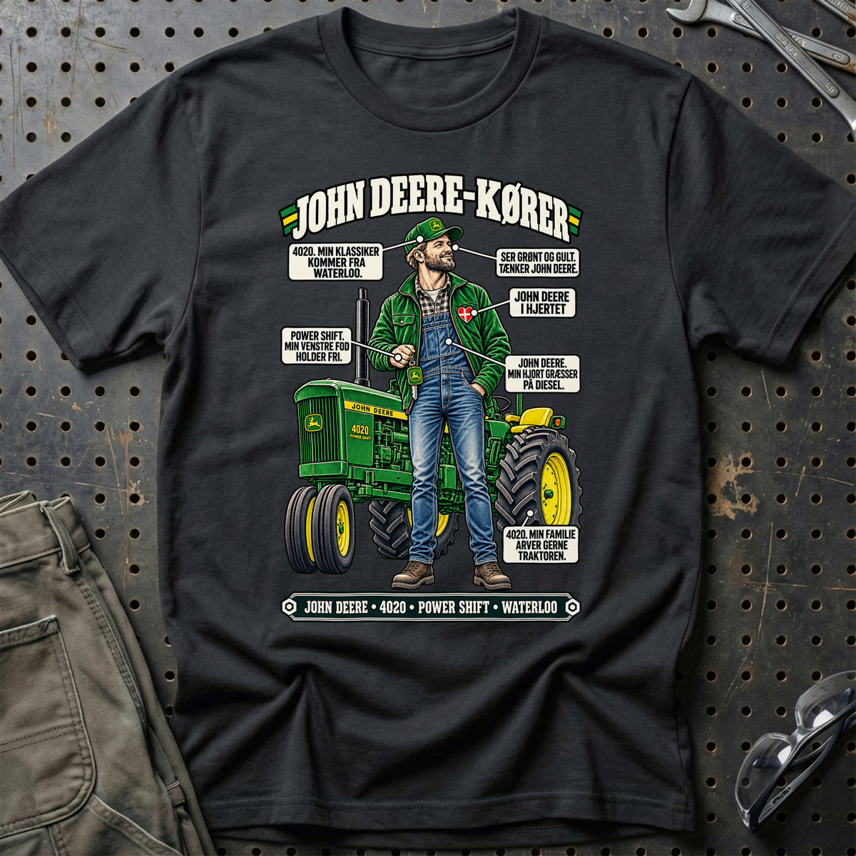 
John Deere-Kører T-Shirt – Sort