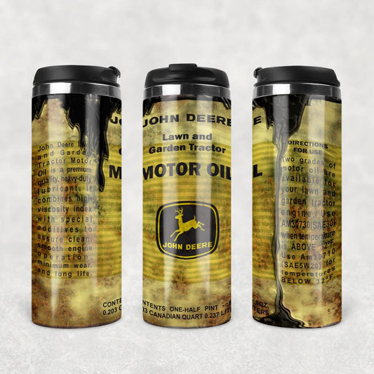John Deere Motor Oil Termokrus Tumbler Rustfrit Stål-Krus-Motorolie-Garage Culture Shop- garage - man cave - merchandise