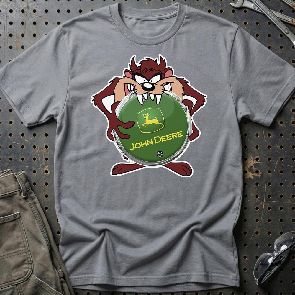 John Deere TAZ Unisex T-Shirt , Bomuld-Beklædning-John Deere-Grå Sport-S-Garage Culture Shop- garage - man cave - merchandise