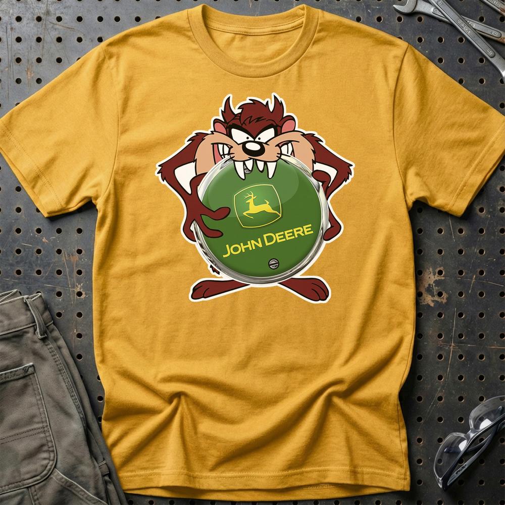 John Deere TAZ Unisex T-Shirt , Bomuld-Beklædning-John Deere-Guld-S-Garage Culture Shop- garage - man cave - merchandise