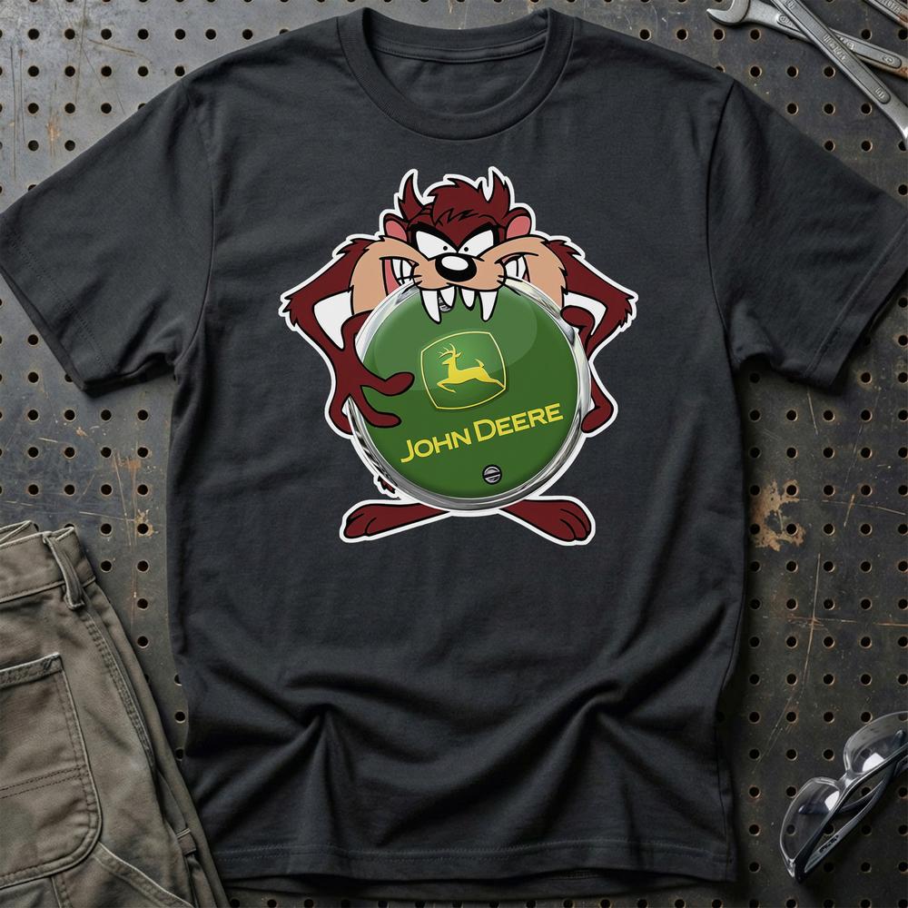 John Deere TAZ Unisex T-Shirt , Bomuld-Beklædning-John Deere-Sort-S-Garage Culture Shop- garage - man cave - merchandise