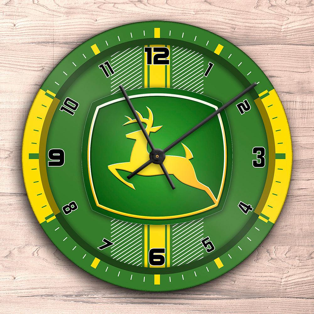 John Deere Vægur Rundt-Clock-John Deere-Garage Culture Shop- garage - man cave - merchandise