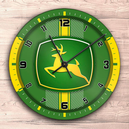 John Deere Vægur Rundt-Clock-John Deere-Garage Culture Shop- garage - man cave - merchandise
