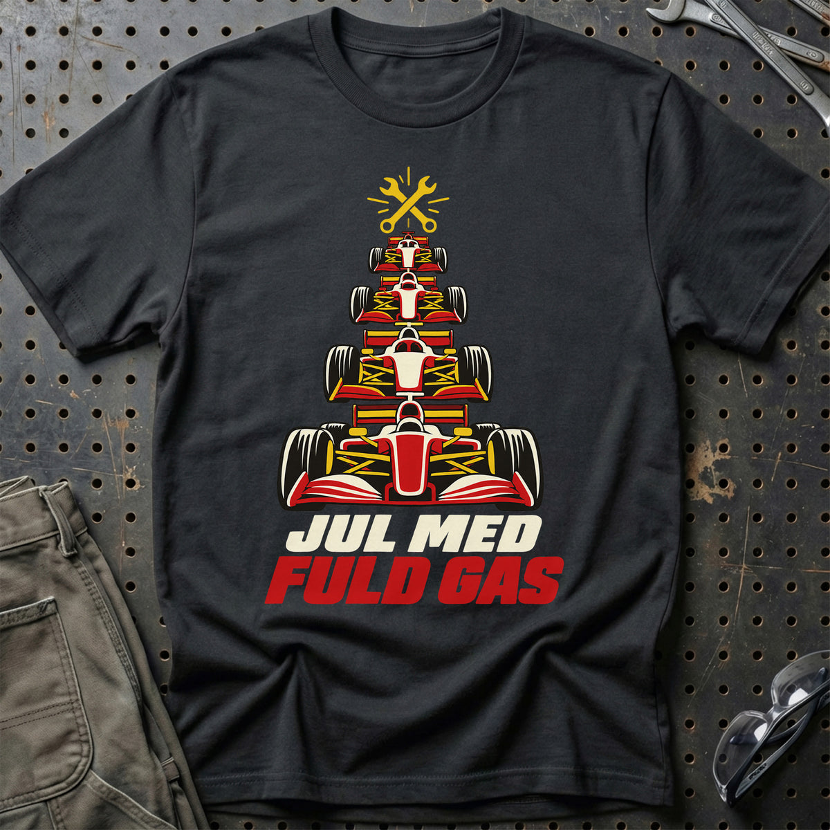 
Jul med fuld gas – Juletræ – Unisex T-Shirt – Sort