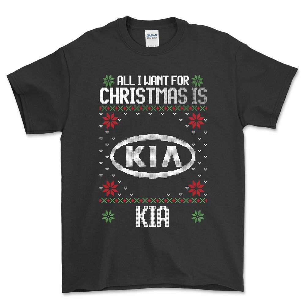 KIA - All I Want For Christmas T-Shirt-Beklædning-KIA-Sort-S-Garage Culture Shop- garage - man cave - merchandise