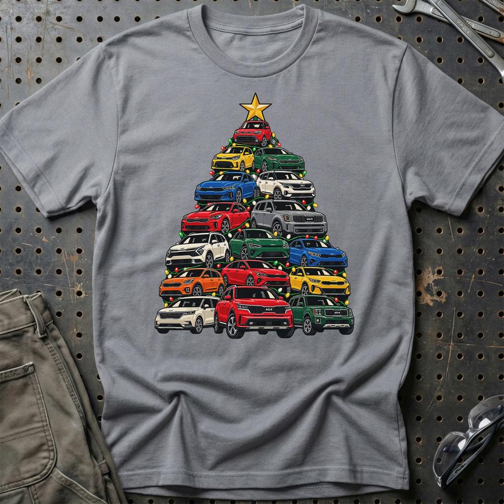 KIA Juletræ T-Shirt-Beklædning-KIA-Grå Sport-S-Garage Culture Shop- garage - man cave - merchandise