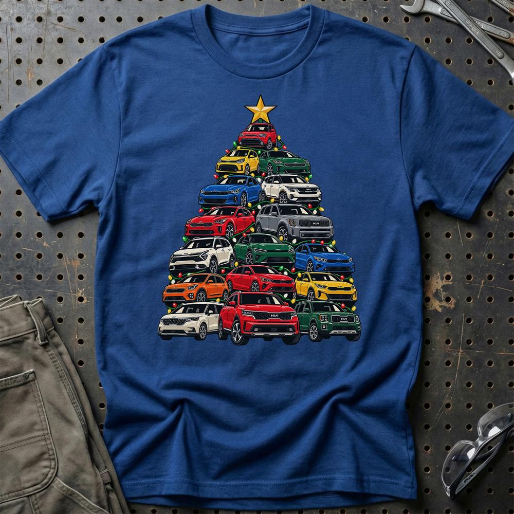 KIA Juletræ T-Shirt-Beklædning-KIA-Blå Royal-S-Garage Culture Shop- garage - man cave - merchandise