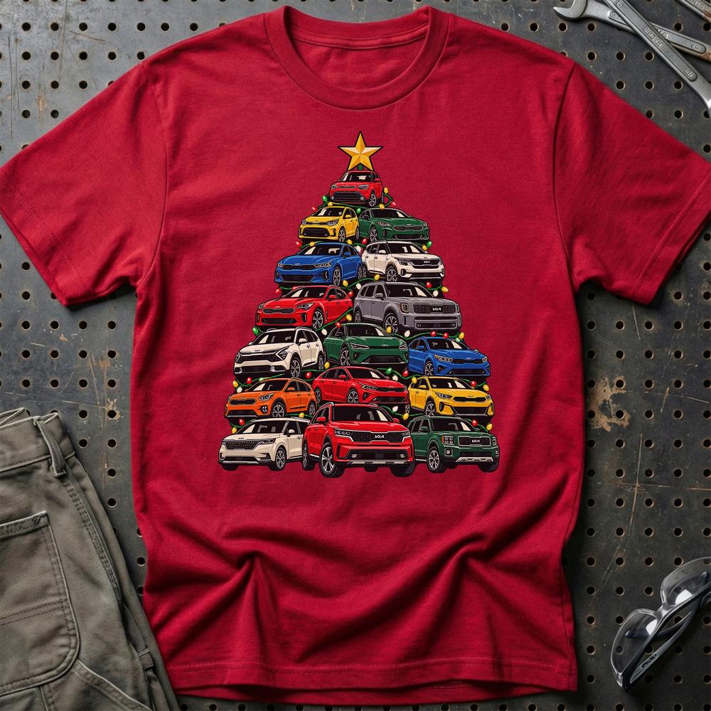 KIA Juletræ T-Shirt-Beklædning-KIA-Rød-S-Garage Culture Shop- garage - man cave - merchandise