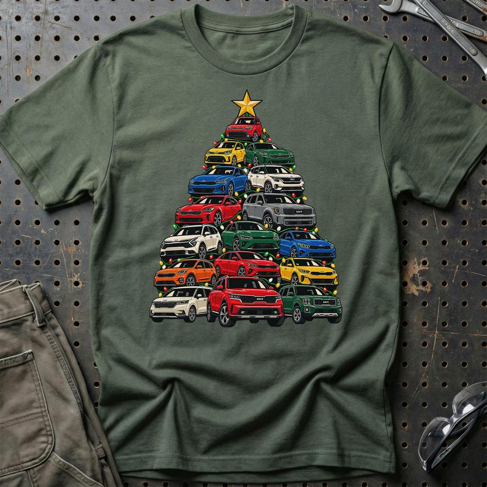 KIA Juletræ T-Shirt-Beklædning-KIA-Grøn Militær-S-Garage Culture Shop- garage - man cave - merchandise