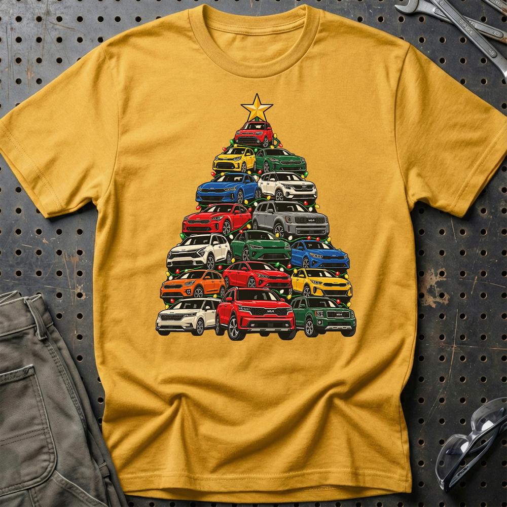 KIA Juletræ T-Shirt-Beklædning-KIA-Guld-S-Garage Culture Shop- garage - man cave - merchandise