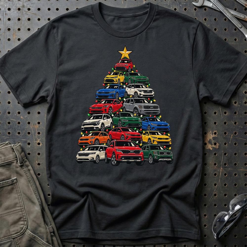 KIA Juletræ T-Shirt-Beklædning-KIA-Sort-S-Garage Culture Shop- garage - man cave - merchandise