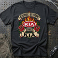 KIA Rigtige Kvinder Kører – Roser og Flammer T-Shirt – Sort