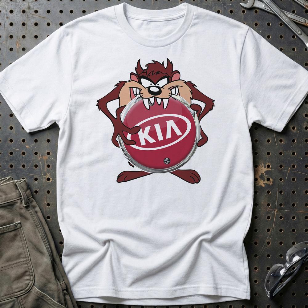 KIA TAZ T-Shirt-Beklædning-KIA-Hvid-S-Garage Culture Shop- garage - man cave - merchandise