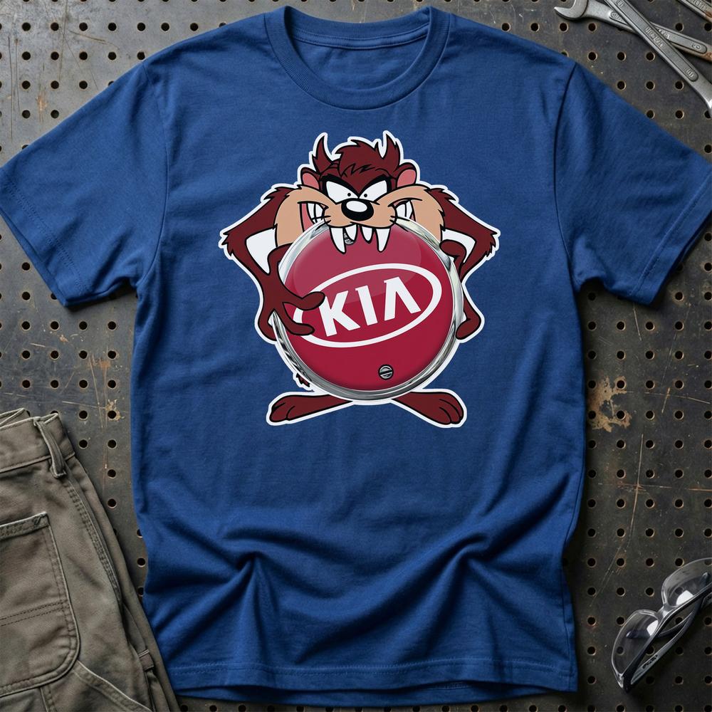 KIA TAZ T-Shirt-Beklædning-KIA-Blå Royal-S-Garage Culture Shop- garage - man cave - merchandise