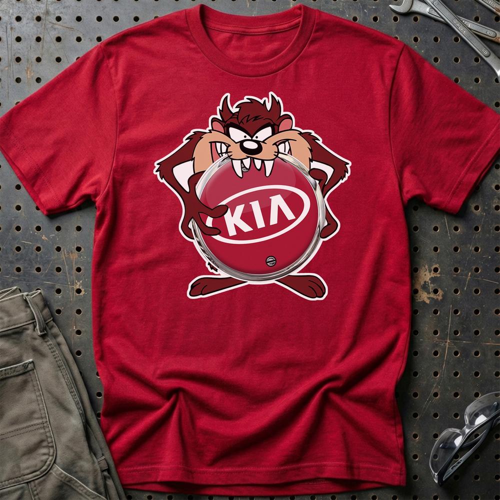KIA TAZ T-Shirt-Beklædning-KIA-Rød-S-Garage Culture Shop- garage - man cave - merchandise