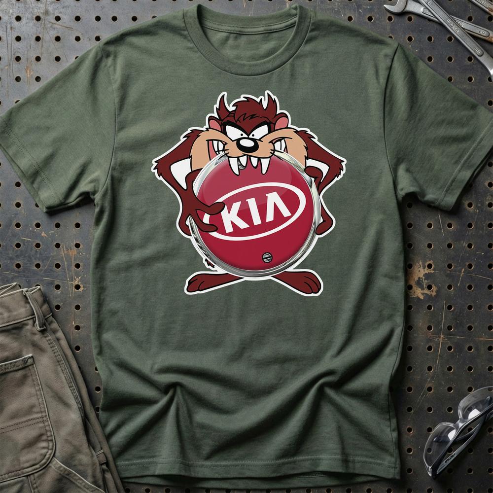 KIA TAZ T-Shirt-Beklædning-KIA-Grøn Militær-S-Garage Culture Shop- garage - man cave - merchandise