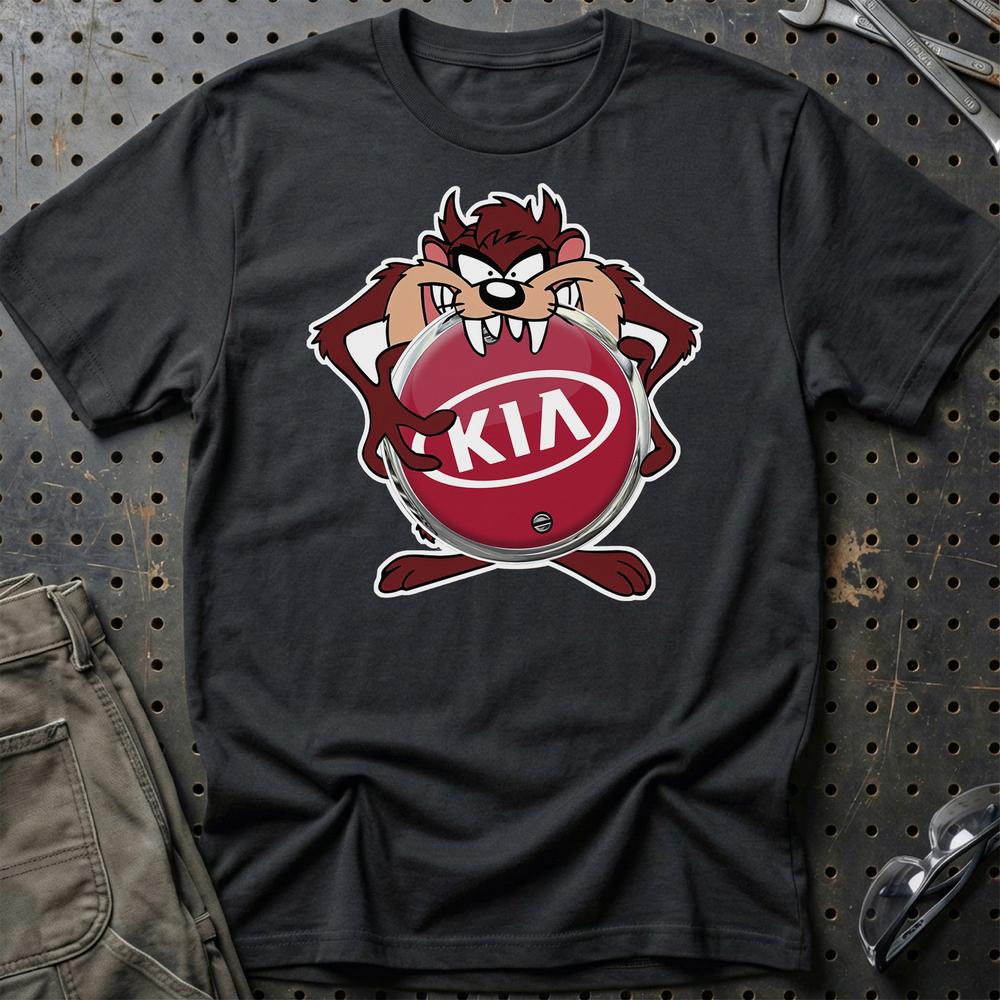 KIA TAZ T-Shirt-Beklædning-KIA-Sort-S-Garage Culture Shop- garage - man cave - merchandise