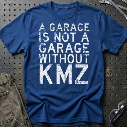 KMZ - A Garage Is Not A Garage Without KMZ - Unisex T-Shirt , Bomuld-Beklædning-KMZ-Blå Royal-S-Garage Culture Shop- garage - man cave - merchandise