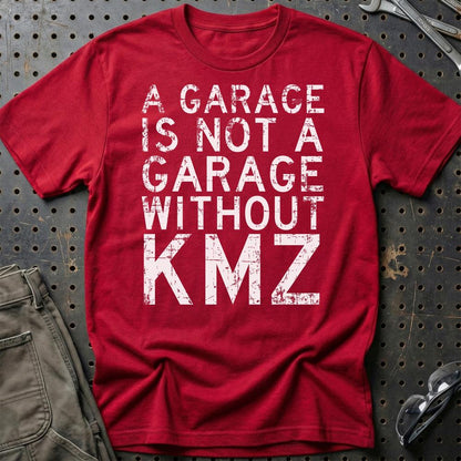 KMZ - A Garage Is Not A Garage Without KMZ - Unisex T-Shirt , Bomuld-Beklædning-KMZ-Rød-S-Garage Culture Shop- garage - man cave - merchandise