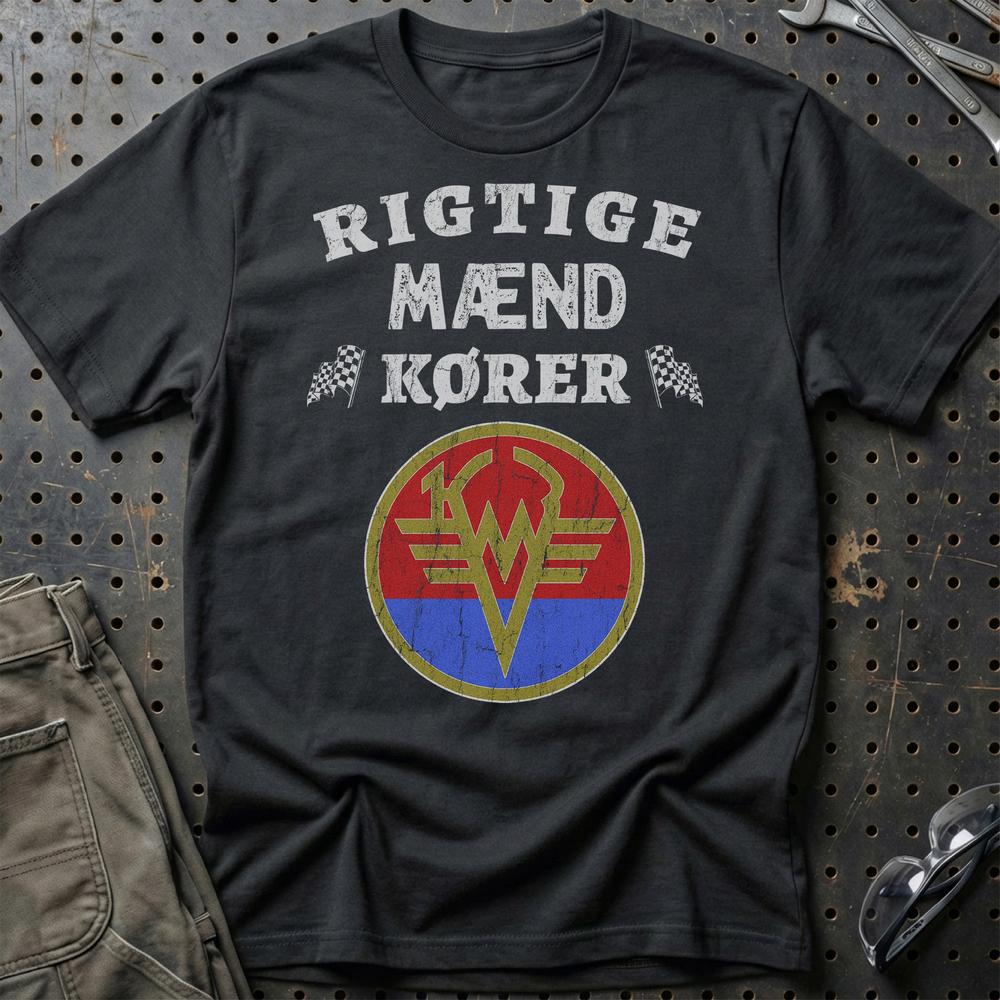KMZ Rigtige Mænd Kører T-Shirt-Beklædning-KMZ-Sort-S-Garage Culture Shop- garage - man cave - merchandise