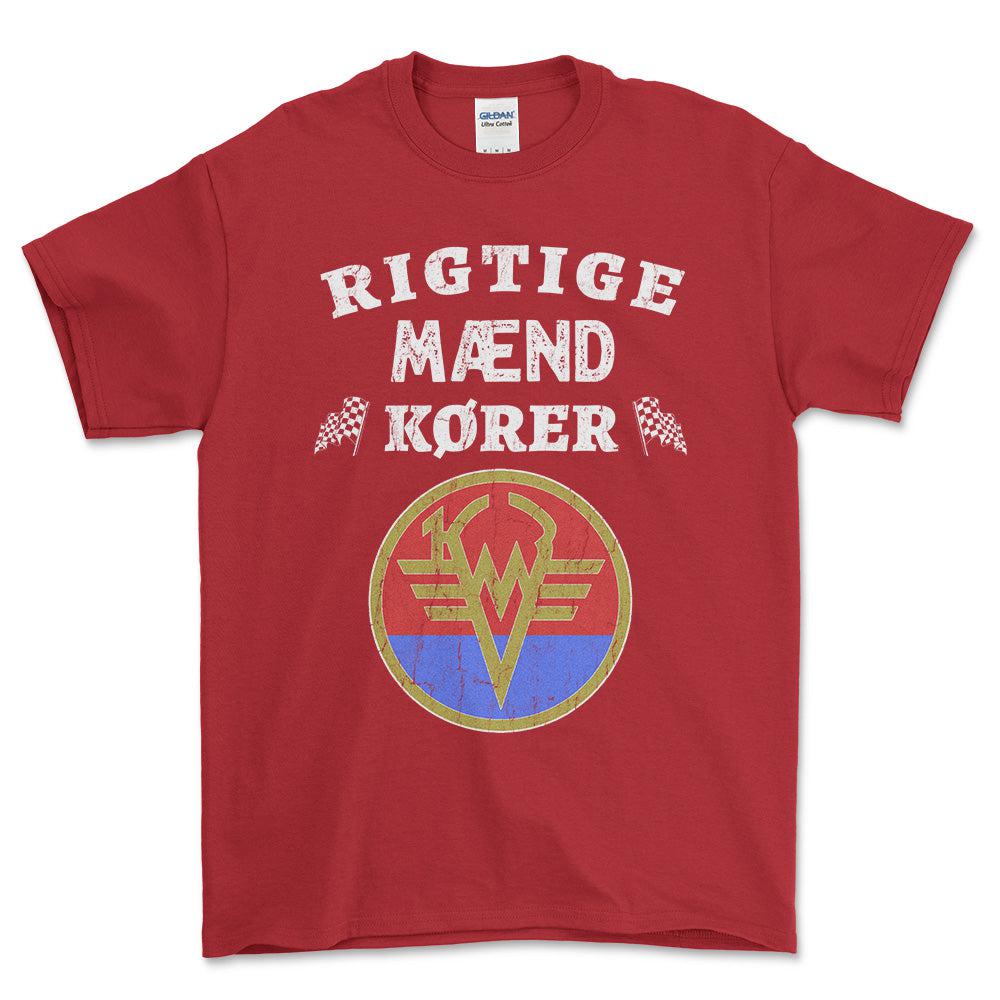 KMZ Rigtige Mænd Kører - Unisex T-Shirt , Bomuld-Beklædning-KMZ-Rød-S-Forside-Garage Culture Shop- garage - man cave - merchandise