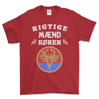 KMZ Rigtige Mænd Kører - Unisex T-Shirt , Bomuld-Beklædning-KMZ-Rød-S-Forside-Garage Culture Shop- garage - man cave - merchandise