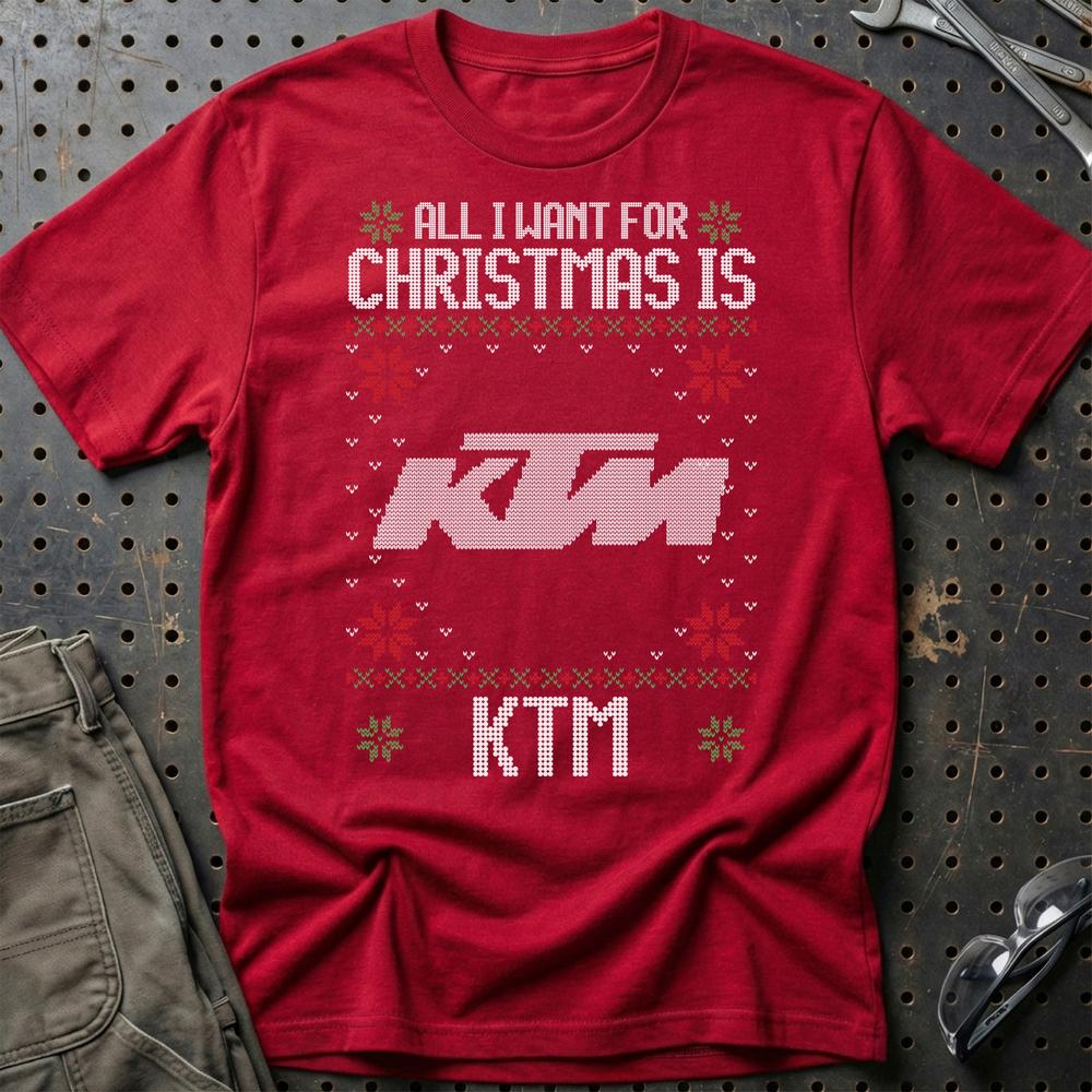 KTM - All I Want For Christmas T-Shirt-Beklædning-KTM-Rød-S-Garage Culture Shop- garage - man cave - merchandise