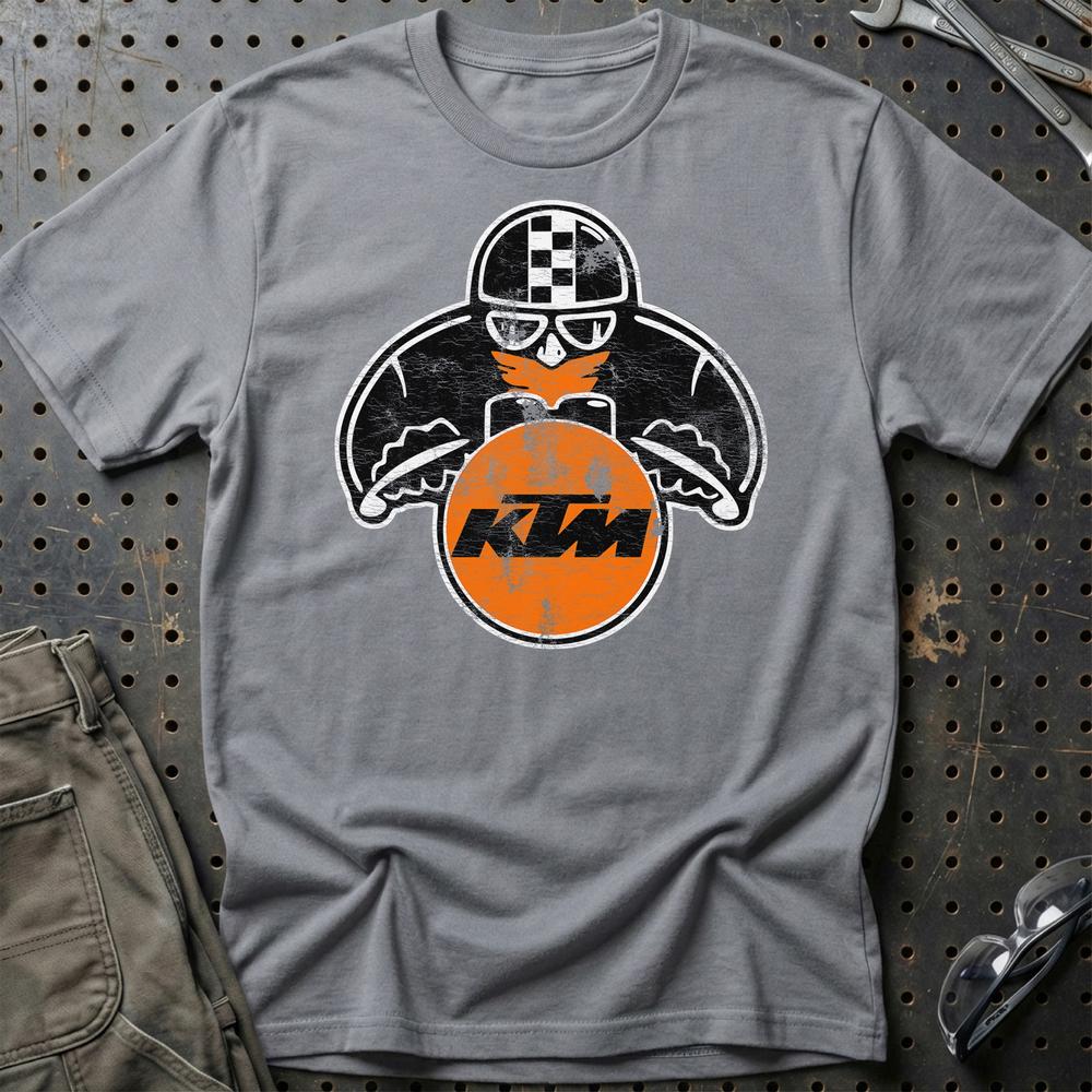 KTM Biker Vintage Style Unisex T-Shirt , Bomuld-Beklædning-KTM-Grå Sport-S-Garage Culture Shop- garage - man cave - merchandise