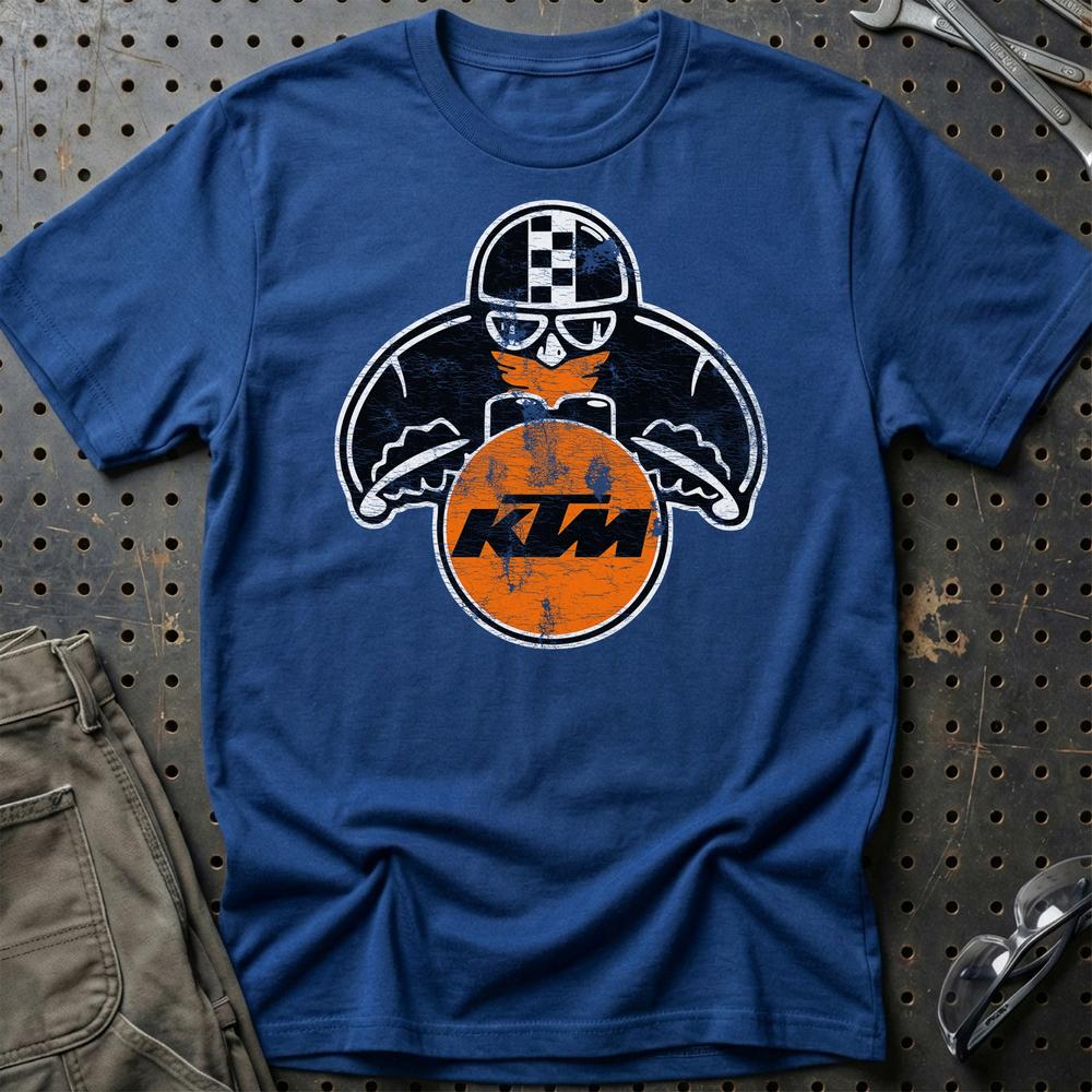 KTM Biker Vintage Style Unisex T-Shirt , Bomuld-Beklædning-KTM-Blå Royal-S-Garage Culture Shop- garage - man cave - merchandise