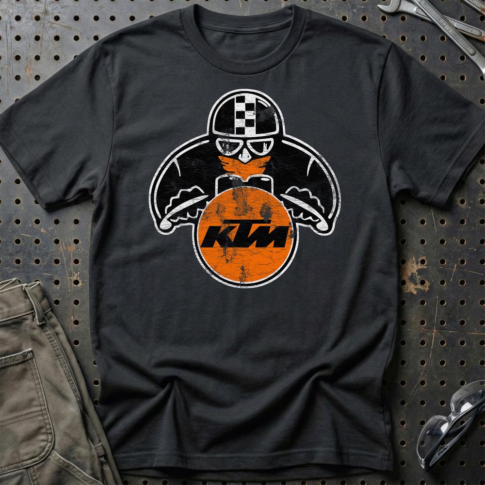 KTM Biker Vintage Style Unisex T-Shirt , Bomuld-Beklædning-KTM-Sort-S-Garage Culture Shop- garage - man cave - merchandise