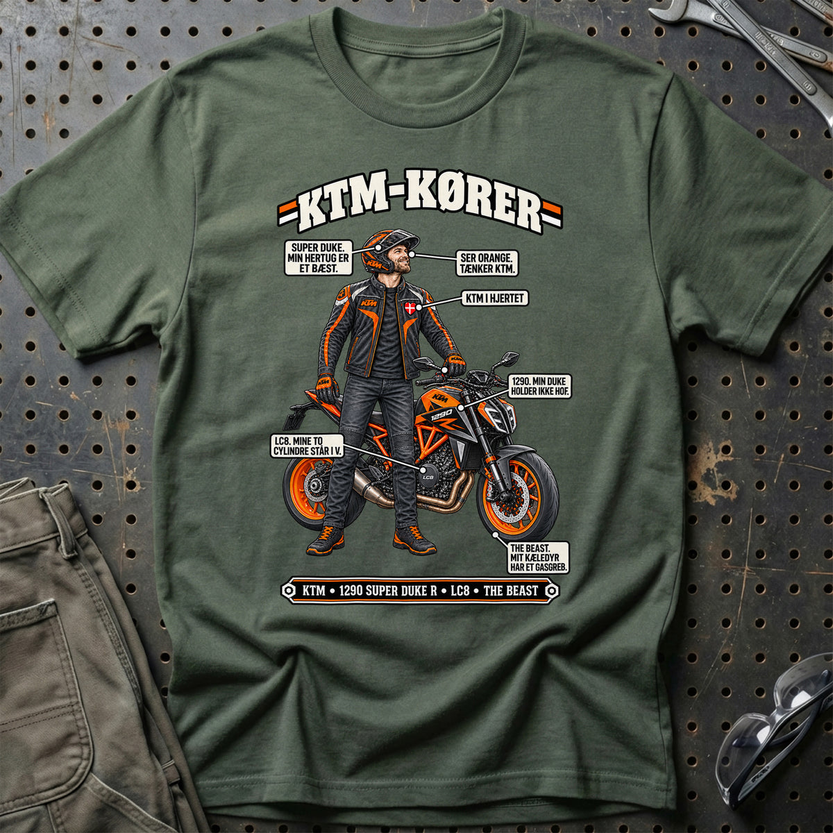 
KTM-Kører T-Shirt – Grøn Militær