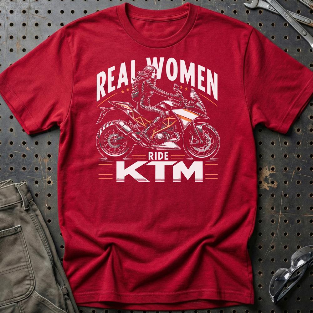 KTM Real Women Ride KTM T-Shirt-Beklædning-KTM-Rød-S-Garage Culture Shop- garage - man cave - merchandise