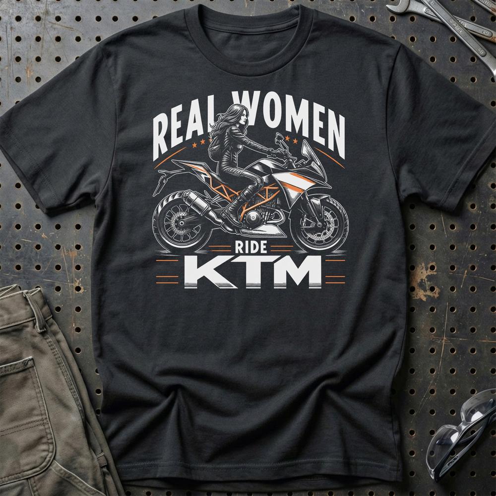 KTM Real Women Ride KTM T-Shirt-Beklædning-KTM-Sort-S-Garage Culture Shop- garage - man cave - merchandise