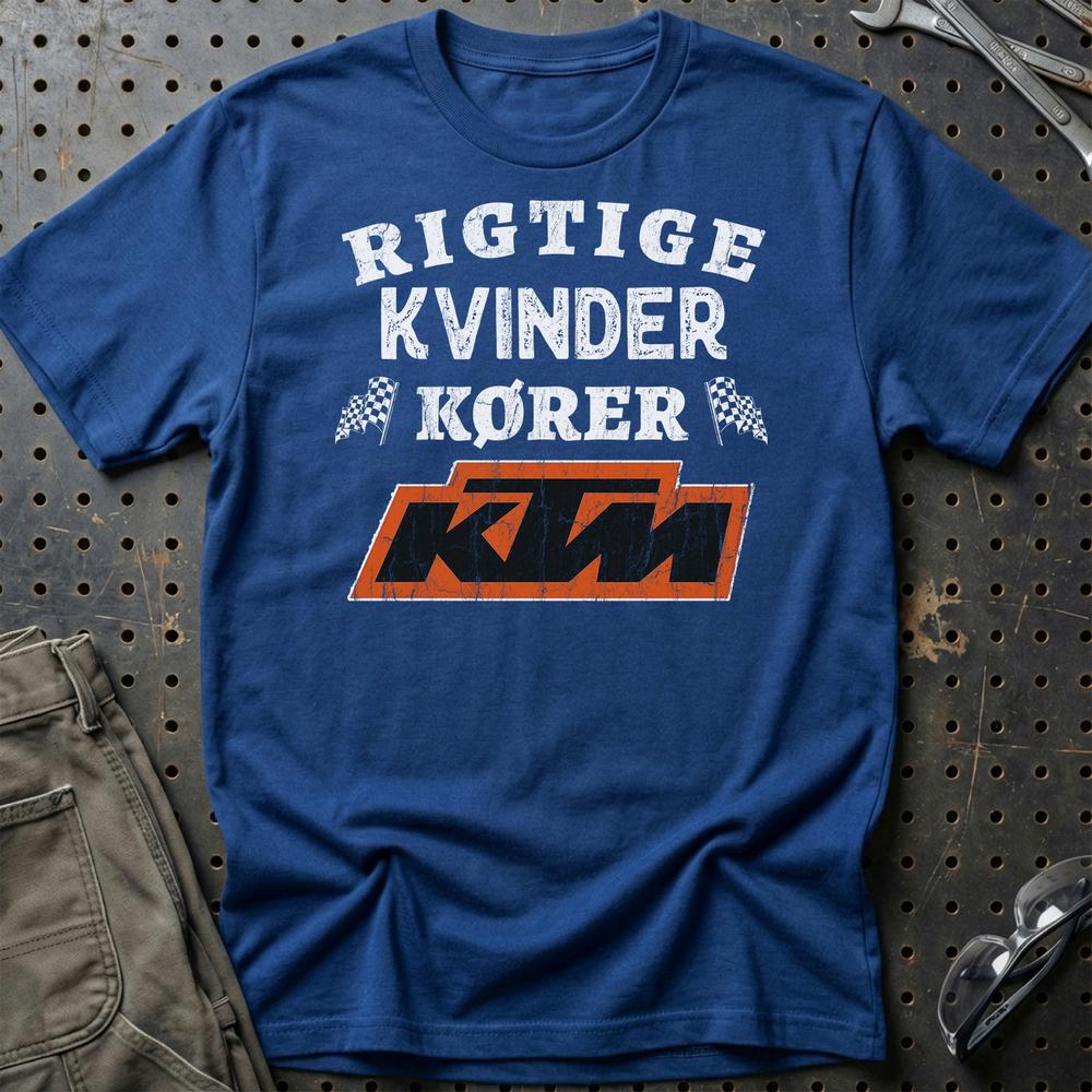 KTM Rigtige Kvinder Kører - Unisex T-Shirt , Bomuld-Beklædning-KTM-Blå Royal-S-Garage Culture Shop- garage - man cave - merchandise