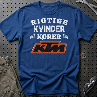KTM Rigtige Kvinder Kører - Unisex T-Shirt , Bomuld-Beklædning-KTM-Blå Royal-S-Garage Culture Shop- garage - man cave - merchandise
