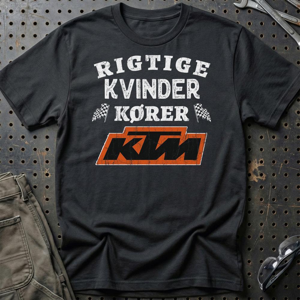 KTM Rigtige Kvinder Kører - Unisex T-Shirt , Bomuld-Beklædning-KTM-Sort-S-Garage Culture Shop- garage - man cave - merchandise