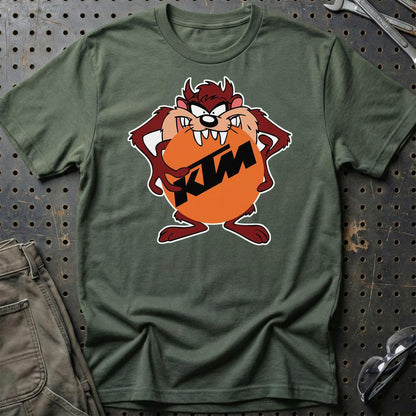 KTM TAZ Unisex T-Shirt , Bomuld-Beklædning-KTM-Grøn Militær-S-Garage Culture Shop- garage - man cave - merchandise