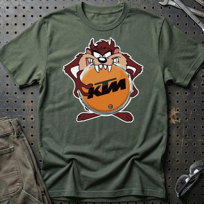 KTM TAZ Unisex T-Shirt , Bomuld-Beklædning-KTM-Grøn Militær-S-Garage Culture Shop- garage - man cave - merchandise