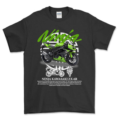 Kawasaki Ninja Unisex T-Shirt , Bomuld-Beklædning-Kawasaki-Sort-S-Forside-Garage Culture Shop- garage - man cave - merchandise