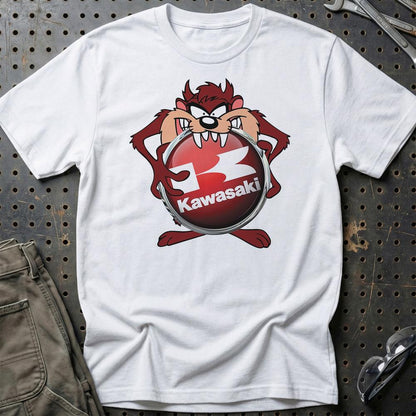 Kawasaki TAZ Unisex T-Shirt , Bomuld-Beklædning-Kawasaki-Hvid-S-Garage Culture Shop- garage - man cave - merchandise