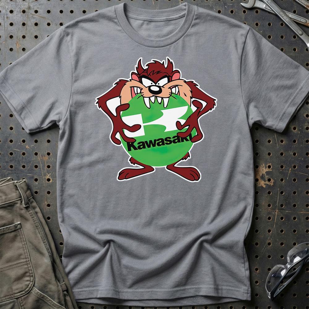 Kawasaki TAZ Unisex T-Shirt , Bomuld-Beklædning-Kawasaki-Grå Sport-S-Garage Culture Shop- garage - man cave - merchandise