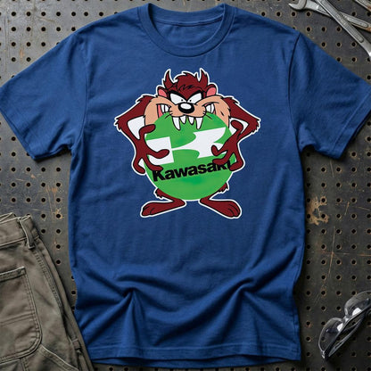 Kawasaki TAZ Unisex T-Shirt , Bomuld-Beklædning-Kawasaki-Blå Royal-S-Garage Culture Shop- garage - man cave - merchandise