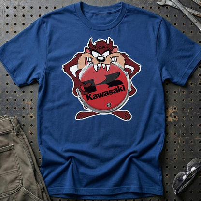 Kawasaki TAZ Unisex T-Shirt , Bomuld-Beklædning-Kawasaki-Blå Royal-S-Garage Culture Shop- garage - man cave - merchandise