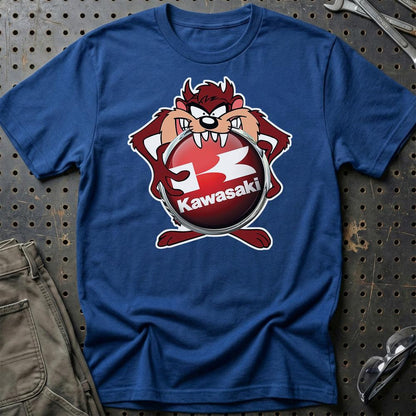 Kawasaki TAZ Unisex T-Shirt , Bomuld-Beklædning-Kawasaki-Blå Royal-S-Garage Culture Shop- garage - man cave - merchandise