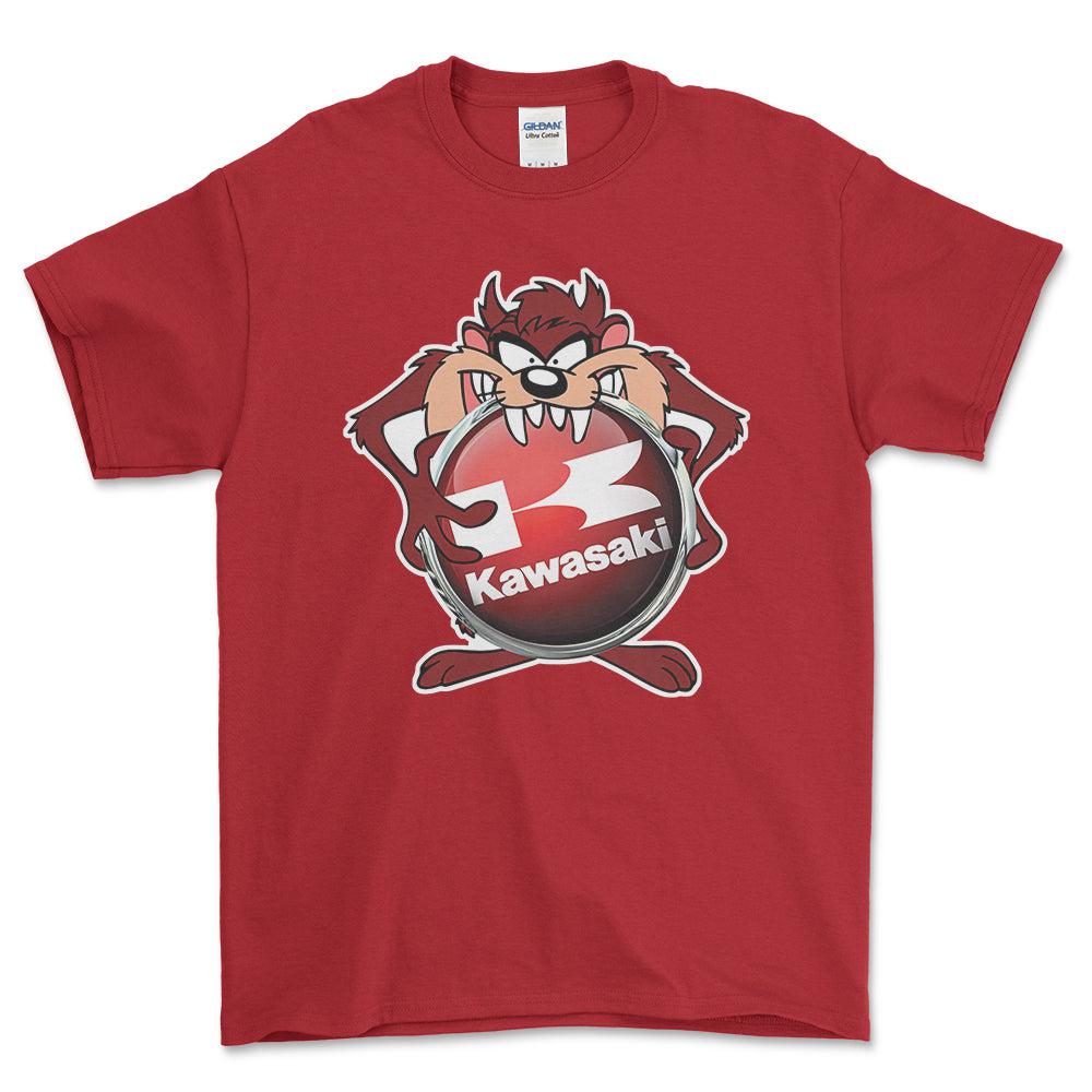 Kawasaki TAZ Unisex T-Shirt , Bomuld-Beklædning-Kawasaki-Rød-S-Forside-Garage Culture Shop- garage - man cave - merchandise