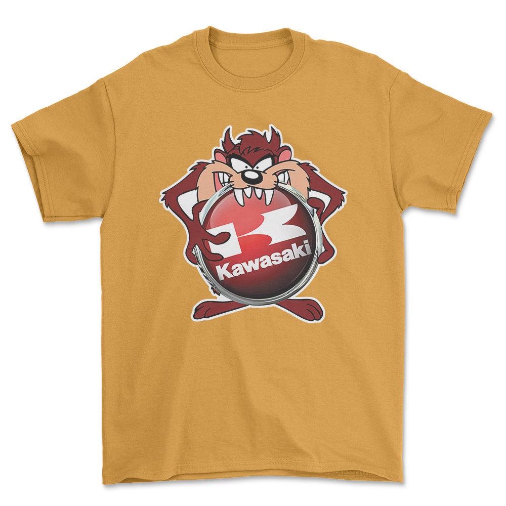 Kawasaki TAZ Unisex T-Shirt , Bomuld-Beklædning-Kawasaki-Guld-S-Forside-Garage Culture Shop- garage - man cave - merchandise