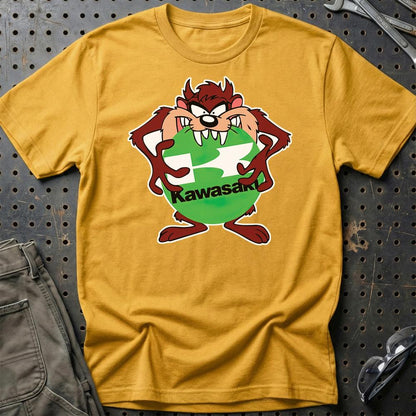 Kawasaki TAZ Unisex T-Shirt , Bomuld-Beklædning-Kawasaki-Guld-S-Garage Culture Shop- garage - man cave - merchandise