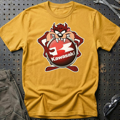 Kawasaki TAZ Unisex T-Shirt , Bomuld-Beklædning-Kawasaki-Guld-S-Garage Culture Shop- garage - man cave - merchandise